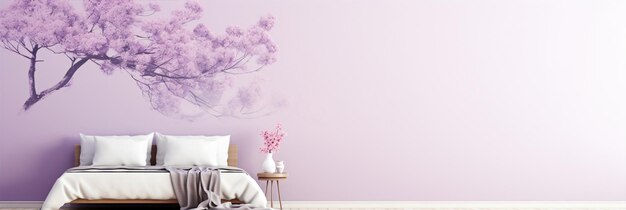 Foto dormitorio de ensueño con paredes suaves de lila