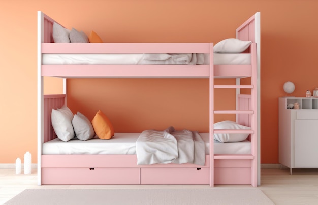 Dormitorio infantil rosa interior Muebles apartamento Generar Ai