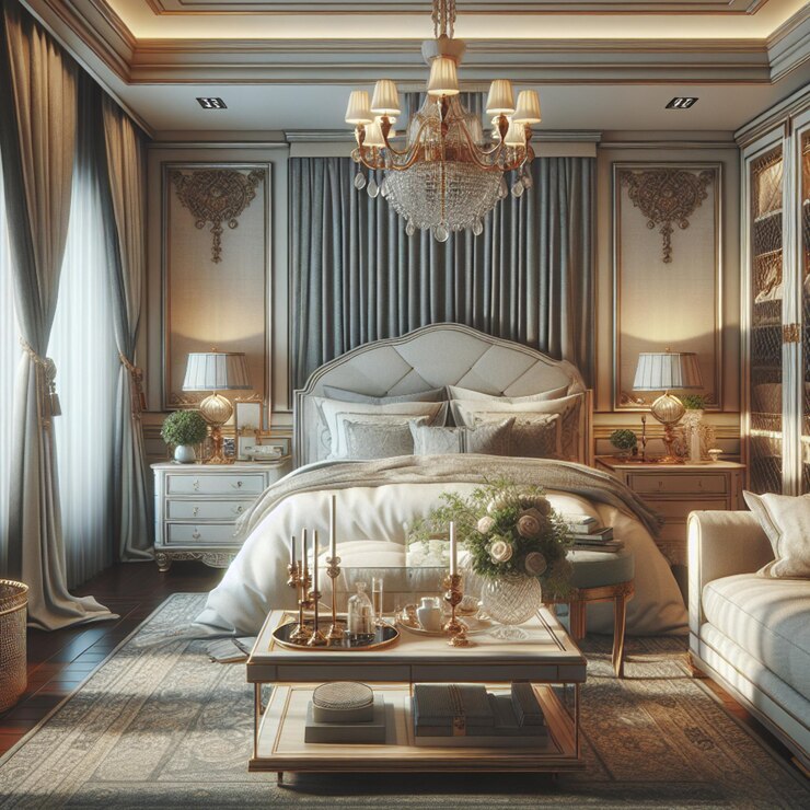 Un dormitorio de lujo moderno