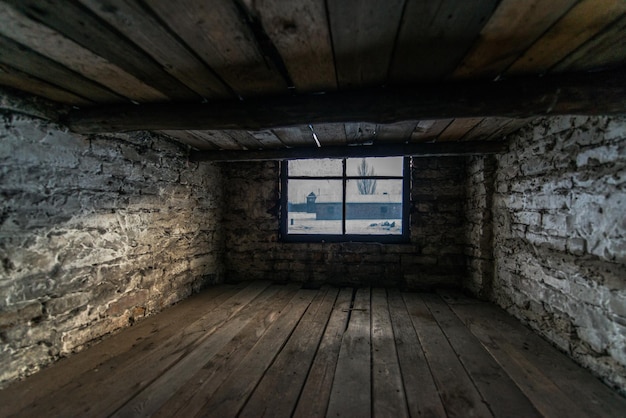 Foto dormitorio particular de un cuartel del campo de concentración nazi auschwitz birkenau