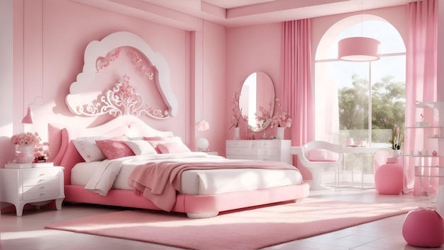 Dormitorio rosa de Barbie