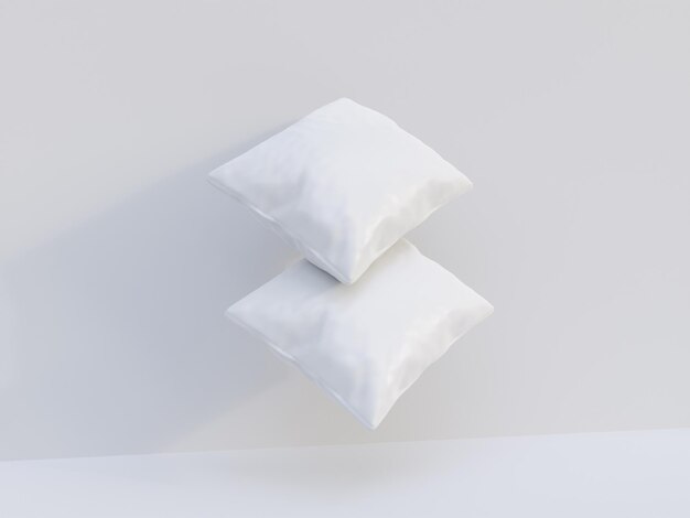 dos almohadas blancas en un estante con una que dice cita una cita