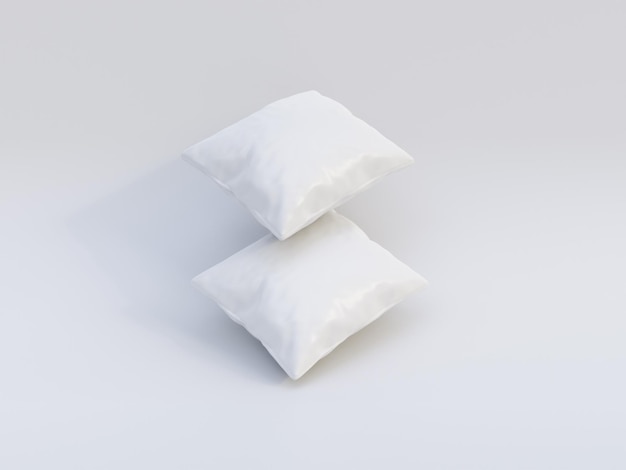 dos almohadas blancas en una superficie blanca con una que dice cita dos cita