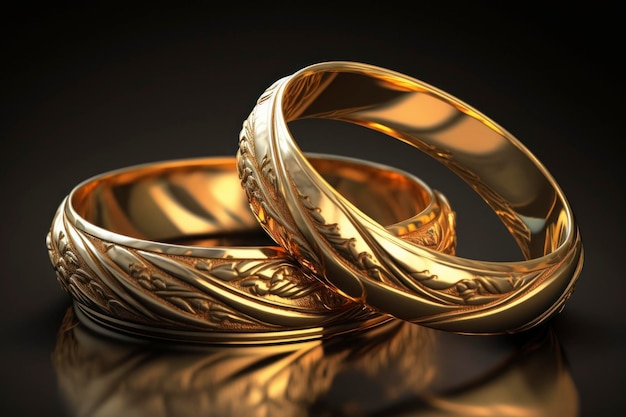 Dos anillos de boda de oro