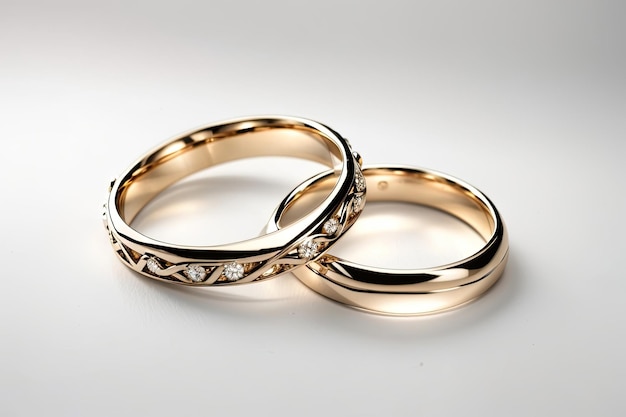 dos anillos de boda con purpurina