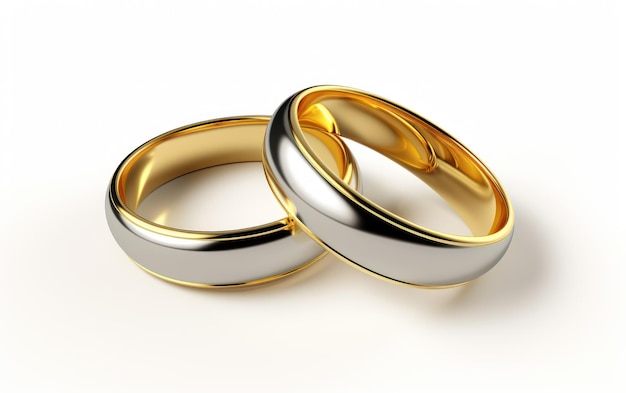 Dos anillos de bodas entrelazados que simbolizan el amor y el matrimonio