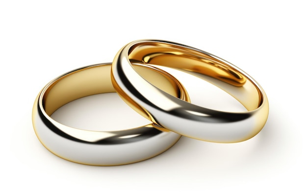 Dos anillos de bodas entrelazados que simbolizan el amor y el matrimonio