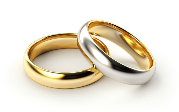 Dos anillos de bodas entrelazados que simbolizan el amor y el matrimonio