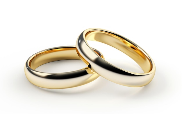 Dos anillos de bodas entrelazados que simbolizan el amor y el matrimonio