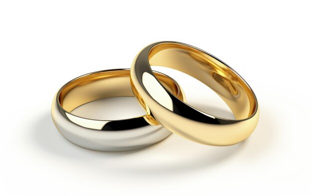 Dos anillos de bodas entrelazados que simbolizan el amor y el matrimonio