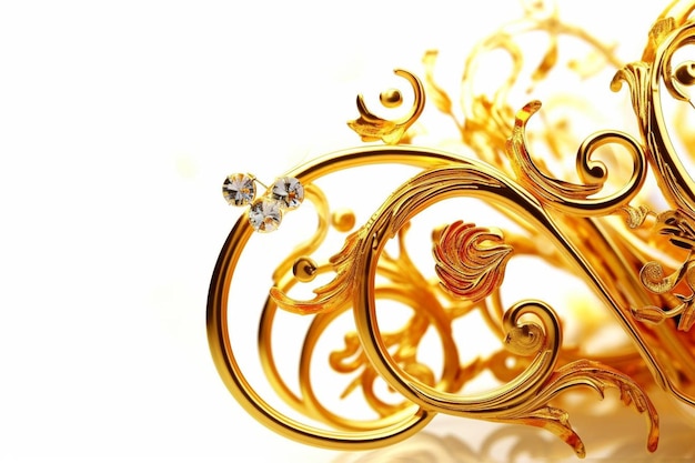 dos anillos de oro con una flor en la parte superior.