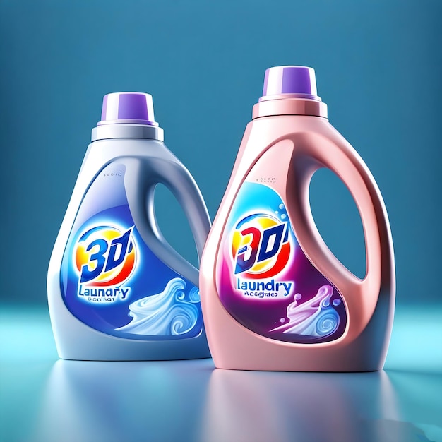 Foto dos botellas de productos de lavado con el número 50 en ellos.