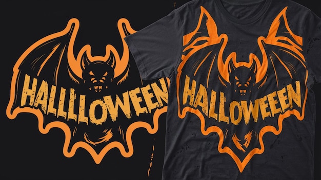 dos camisas de Halloween negras y amarillas con personajes de Halloween en ellas