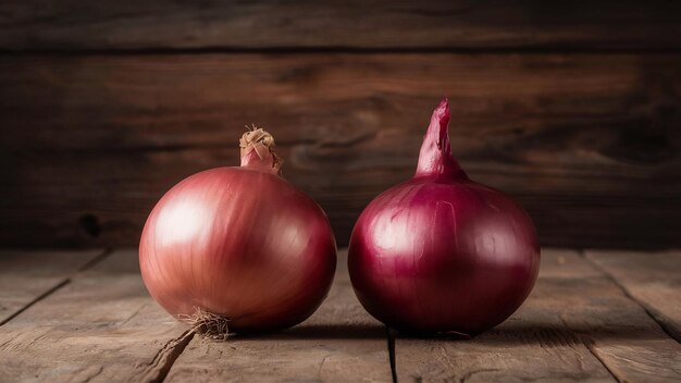 Dos cebollas rojas aisladas