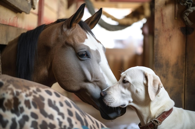 Dos chamanes y un magnífico caballo noble se enamoran de su cabeza en el establo