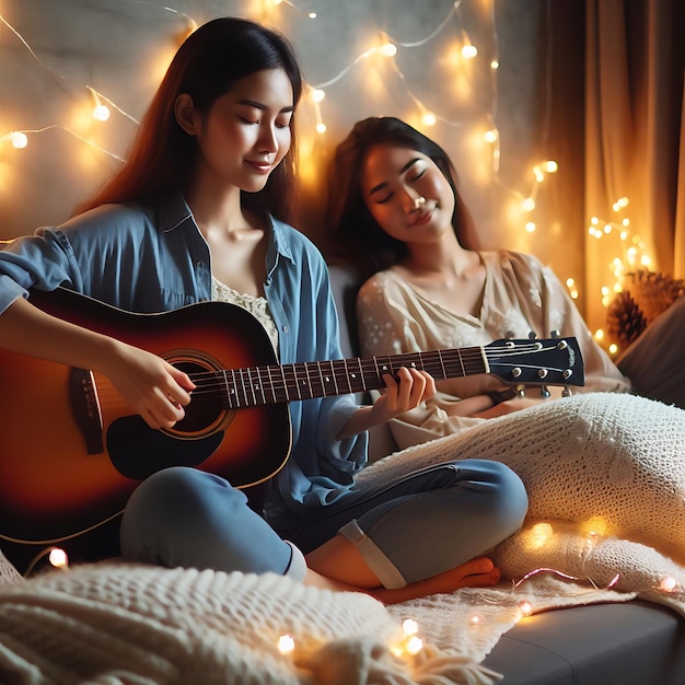 Dos chicas que muestran amor y cuidado una por la otra