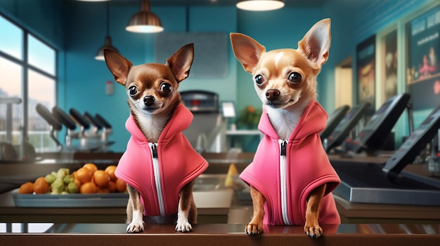 Dos chihuahuas en un bar