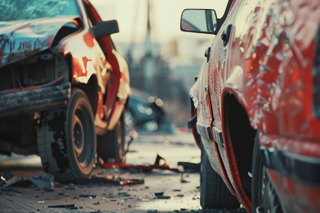 Dos coches dañados en un accidente