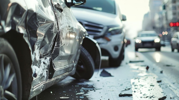 Dos coches estacionados en la calle