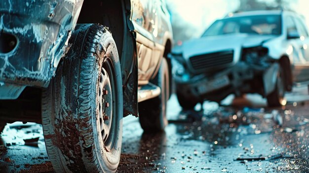 Dos coches involucrados en un accidente en la calle