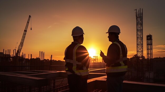 dos constructores que trabajan en la construcción