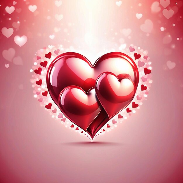 Dos corazones brillantes para el día de San Valentín
