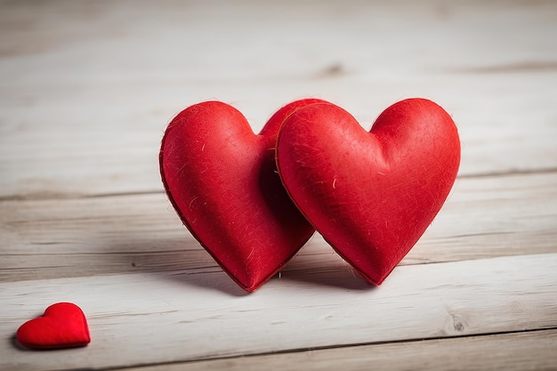 Dos corazones rojos símbolo de amor