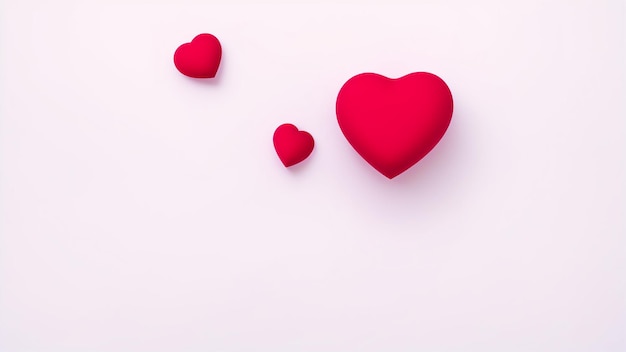 Dos corazones rojos sobre un fondo blanco.