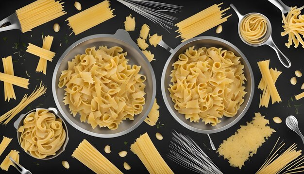 dos cuencos de pasta se muestran con una tapa de plástico negra