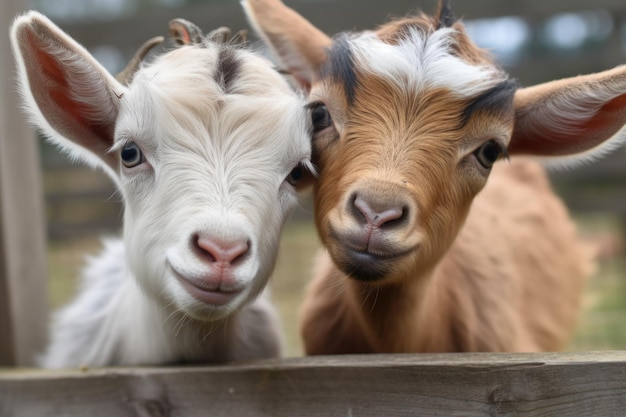 Dos diminutas cabras se enfrentan en una exhibición lúdica y cómica creada con inteligencia artificial generativa.