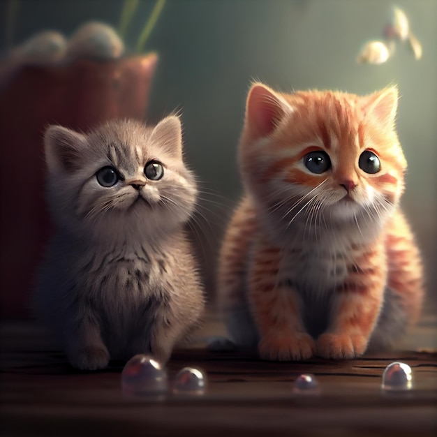 Dos gatitos adorables