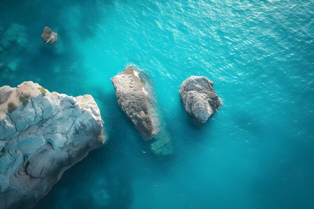 Dos grandes rocas en medio de un cuerpo de agua