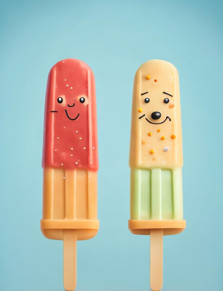 Dos helados de diferentes sabores