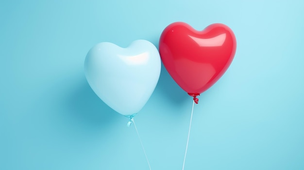 Dos hermosos globos que se fusionan en forma de corazón