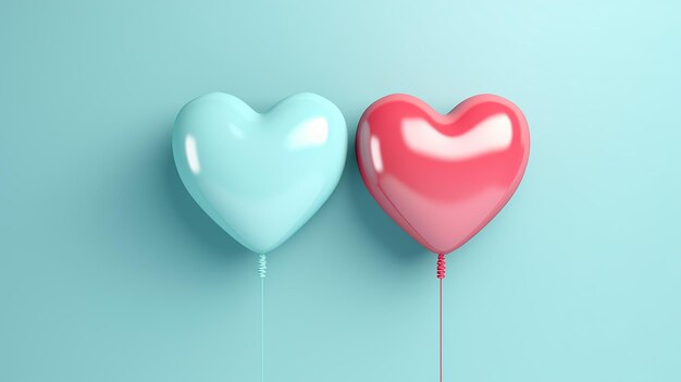 Dos hermosos globos que se fusionan en forma de corazón
