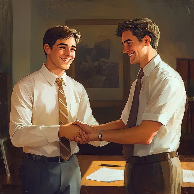 dos hombres estrechando la mano uno de ellos está usando una corbata