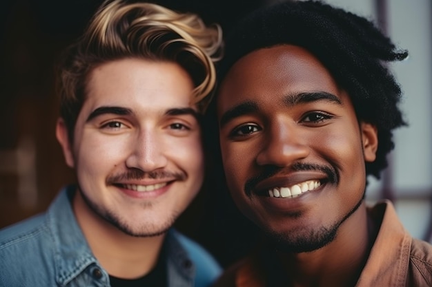 Dos hombres sonriendo para una foto