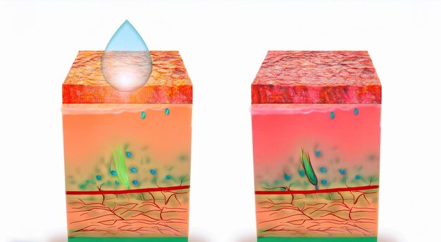dos legos con una gota de agua azul en la parte inferior