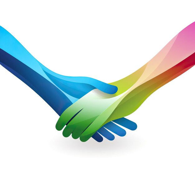 Foto dos manos coloridas que dicen manos de color arco iris