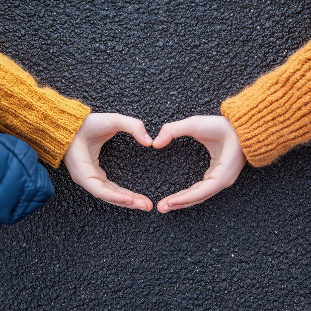 dos manos haciendo una forma de corazón con sus manos