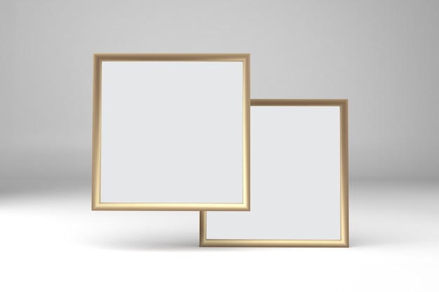 Dos marcos cuadrados anverso en fondo blanco.