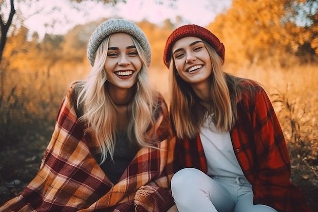 dos mejores amigos en el parque