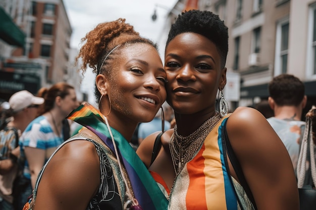 Dos mujeres abrazándose en una calle de Dublín.