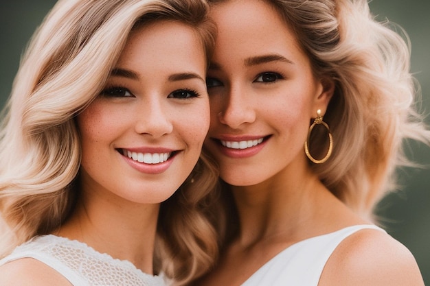 Dos mujeres sonriendo para una foto