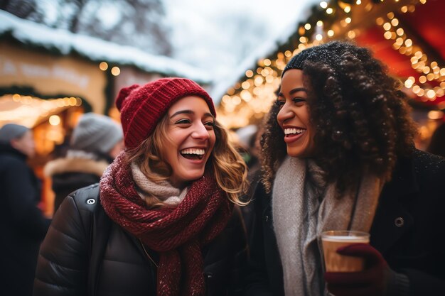 dos mujeres sonriéndose entre sí