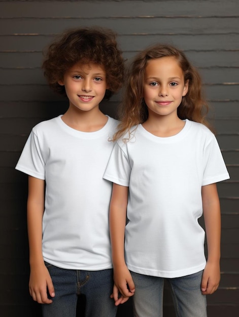 Foto dos niñas con camisas blancas que dicen 