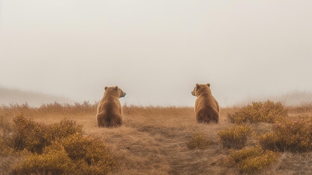 Dos osos mirando al cielo