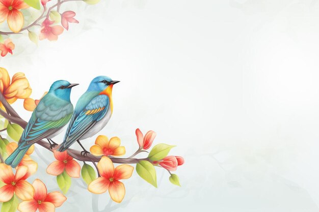 dos pájaros coloridos sentados en una rama de un árbol