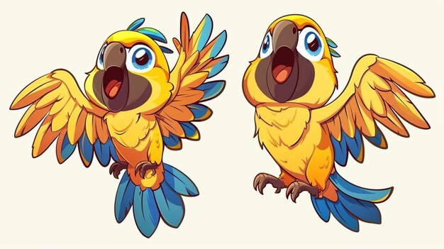 dos pájaros con su pico abierto y su pico aberto