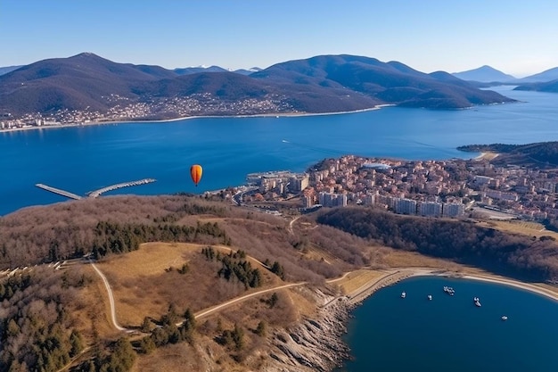 dos parapente en tándem vuelan contra el cielo azul en tándem en parapente guiados por un piloto